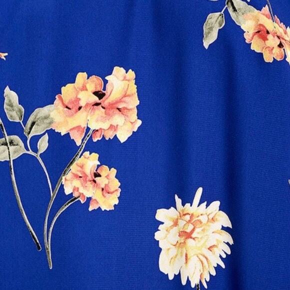 Lulus Darling Dearest Royal Blue Floral Print Swing Mini Halter Dress S NWOT - Picture 6 of 14